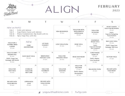 yoga with adriene february 2024|Yoga With Adriene Admire February 2024 Calendar (Day